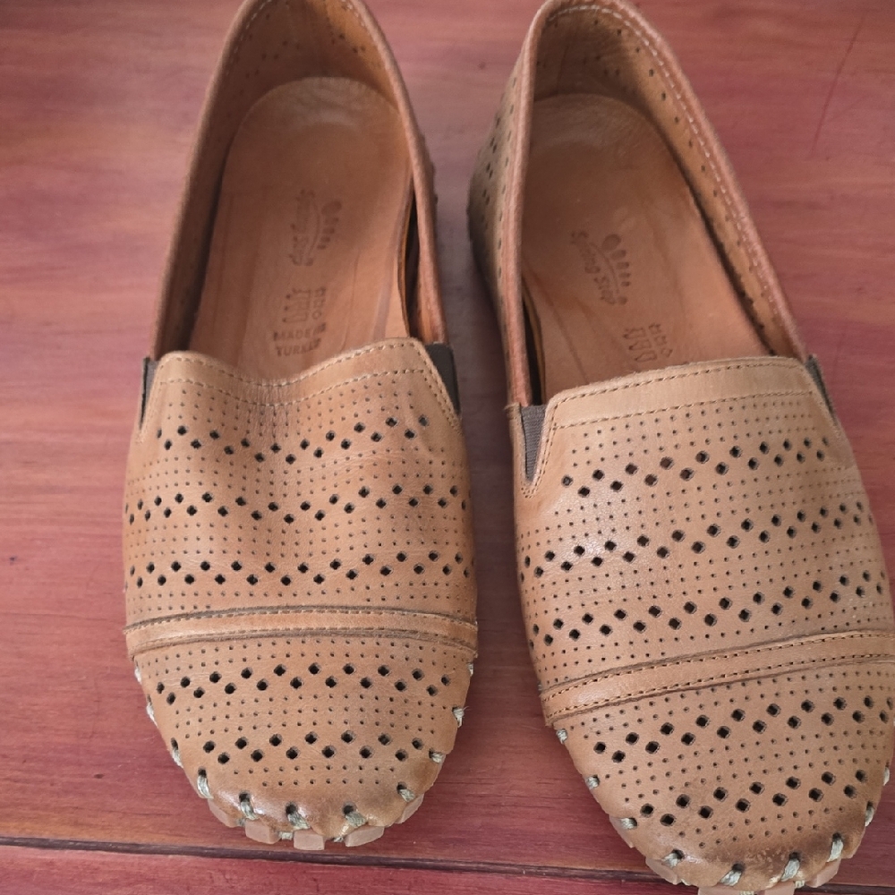 Spring Step Tan Perforated Flats